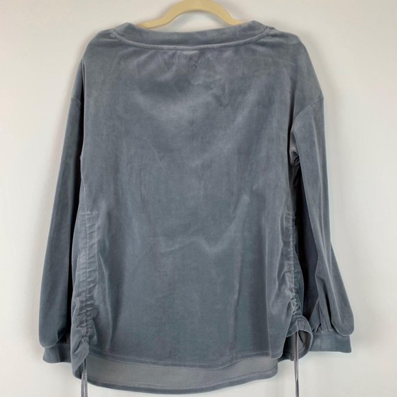 ISABEL Maternity Grey‎ Velour Side-Ruched VNeck Pullover Sz M - Picture 7 of 10
